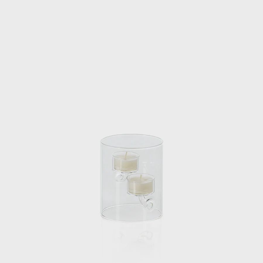 Glass Tealight Holder / Hurricane, Size: Medium