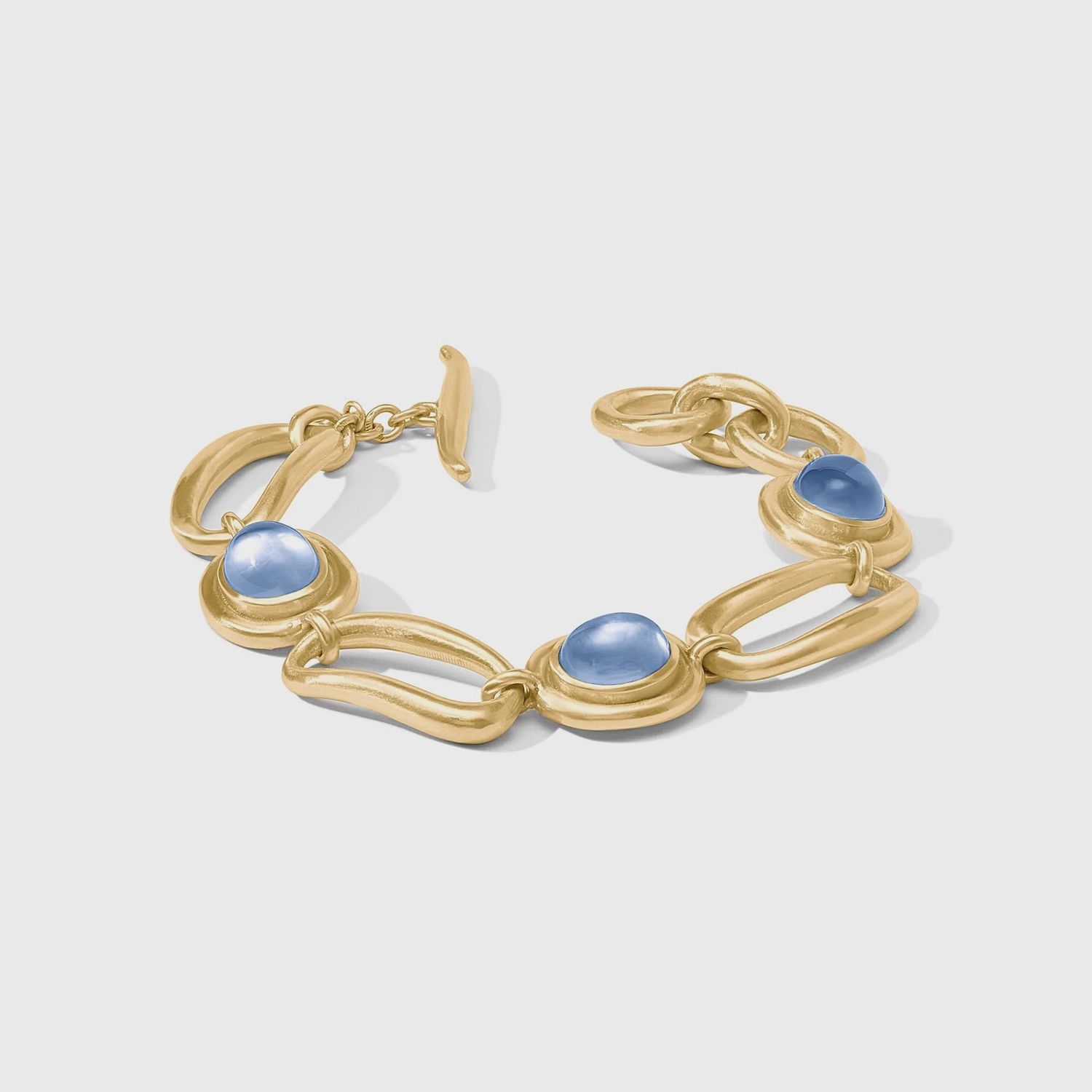 Wave Stone Bracelet, Colour: Iridescent Chalcedony Blue