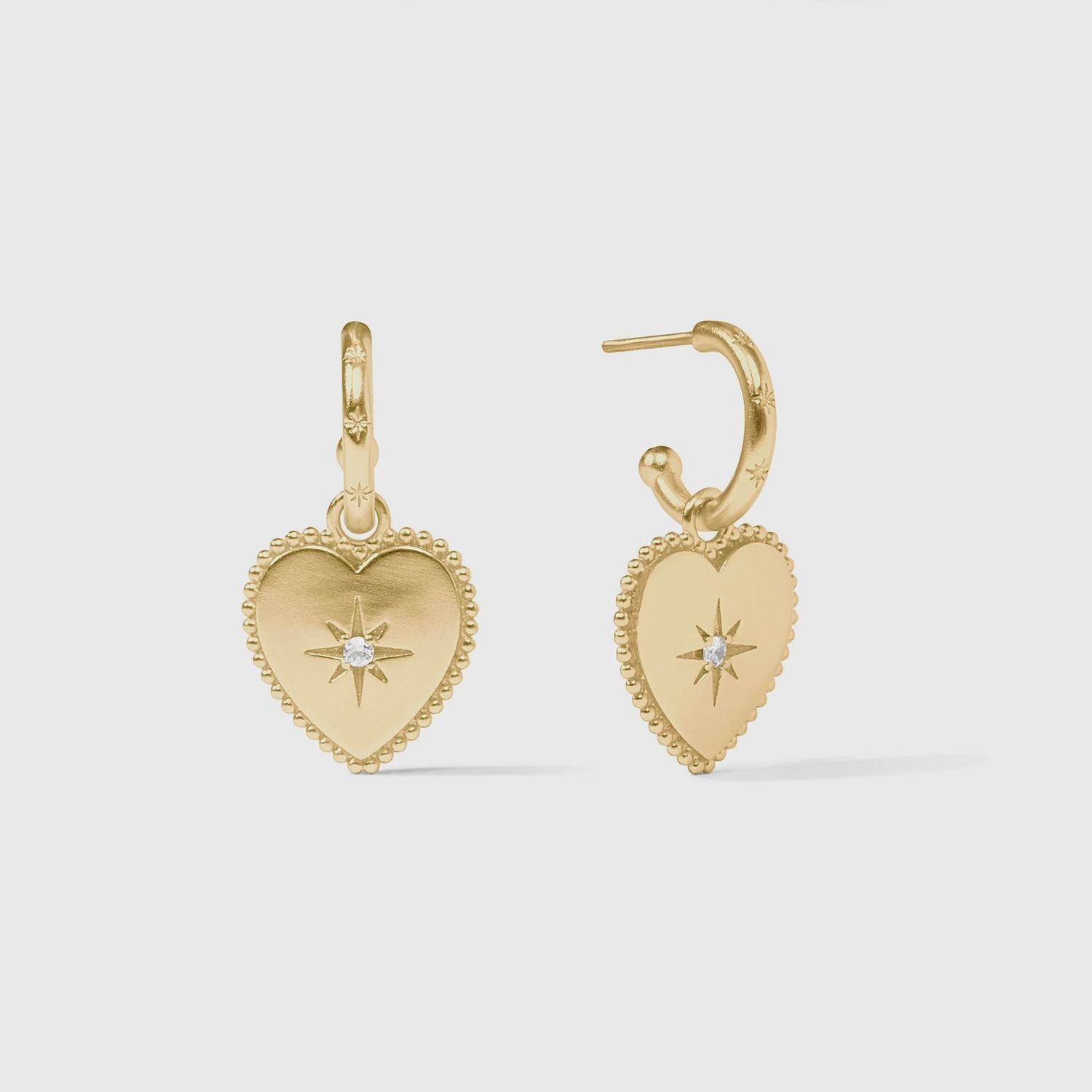 Heart Hoop &amp; Charm Gold Earring