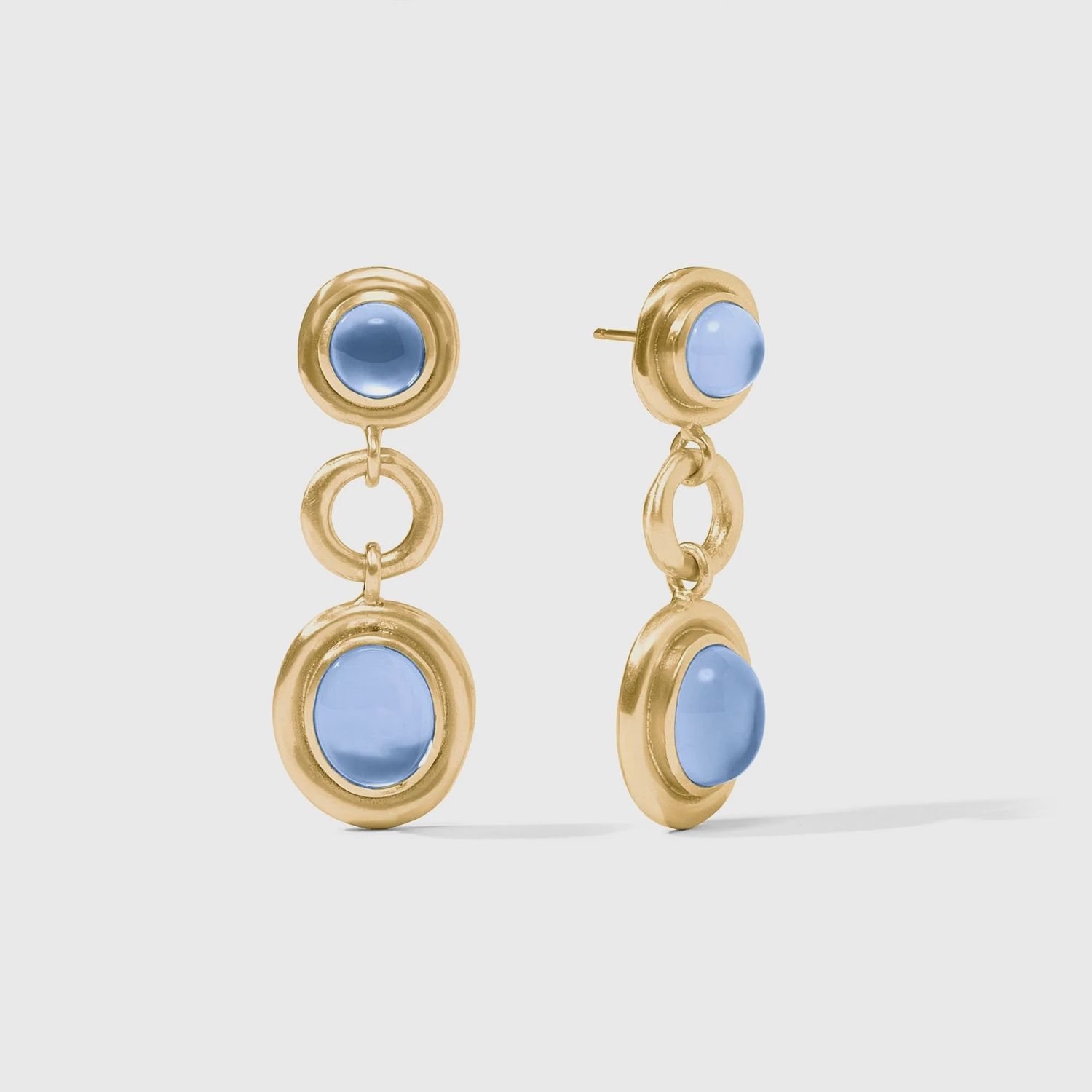 Wave Tier Earring, Colour: Iridescent Chalcedony Blue