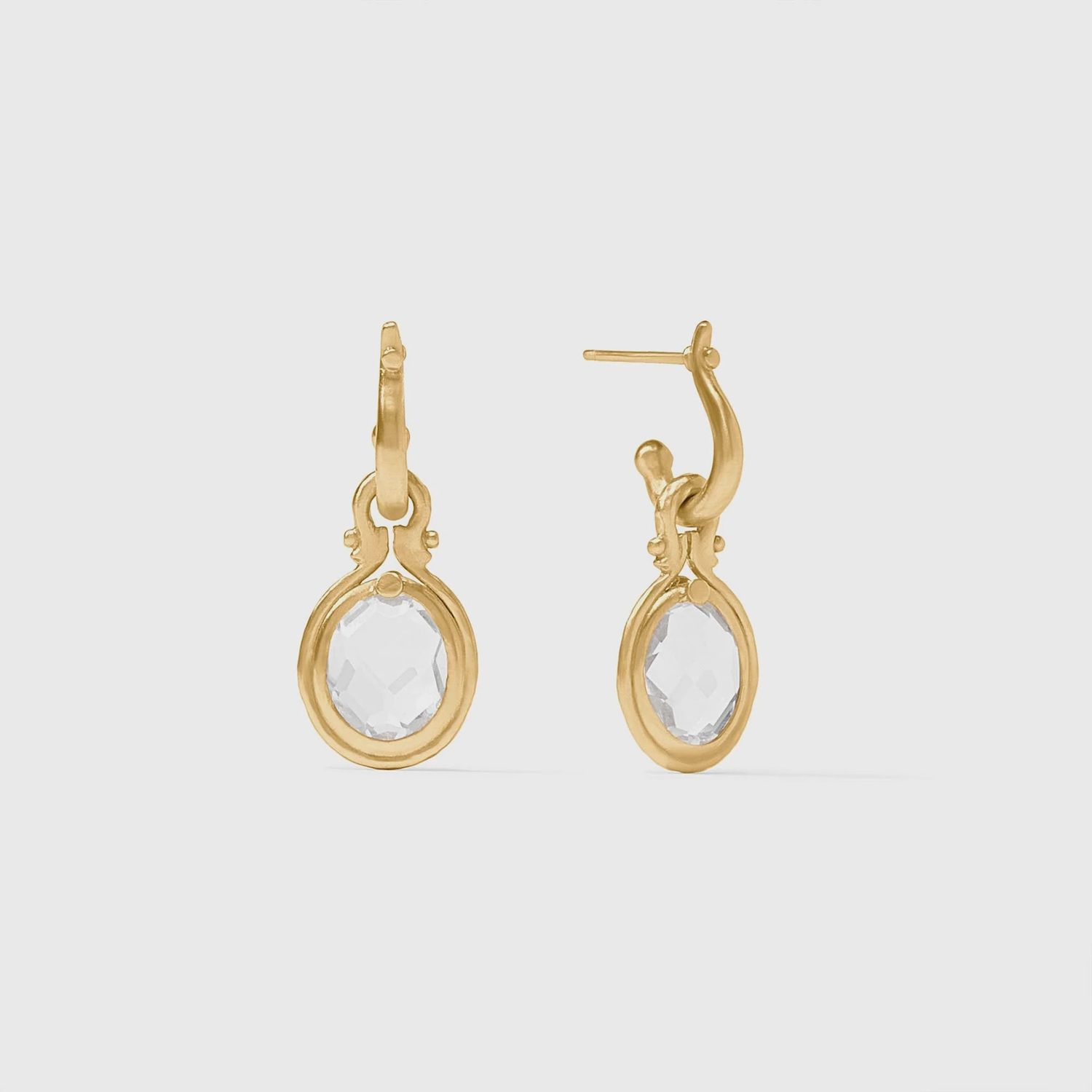 Saratoga Hoop &amp; Charm Earrings, Colour: Clear Crystal