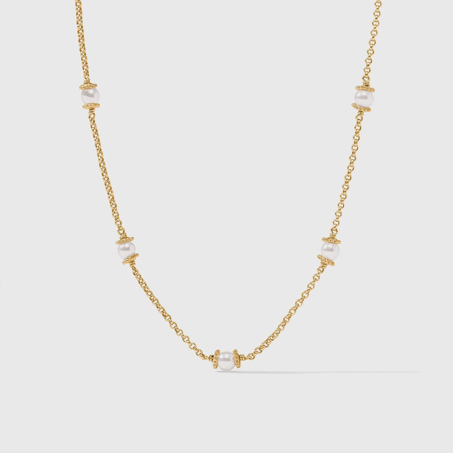 Hydra Delicate Station Necklace, Colour: Pearl