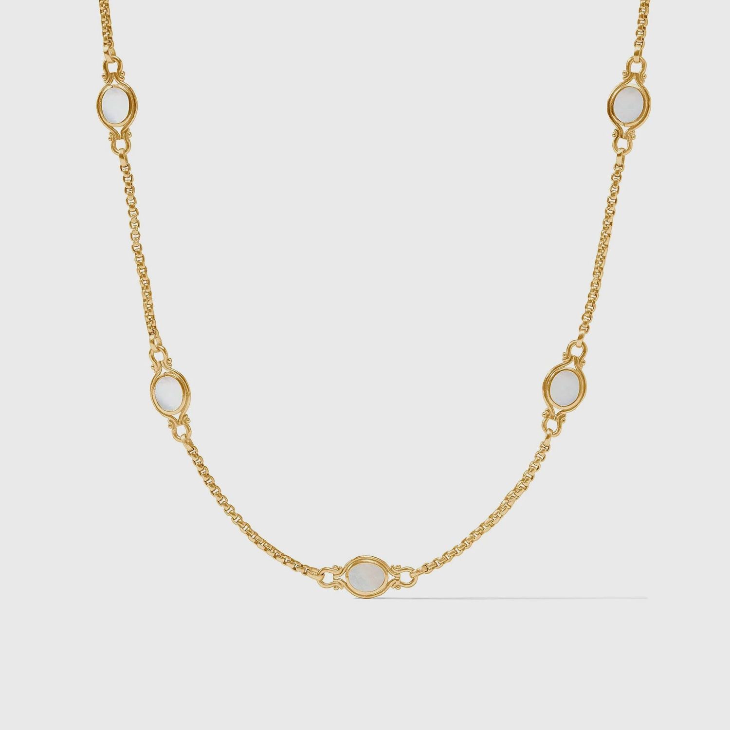 Saratoga Stone Station Necklace, Colour: Mother of Pearl