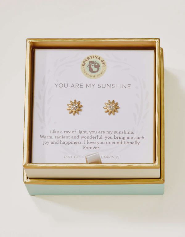 Sea La Vie Sunshine/Sun Stud Earrings, Colour: Gold