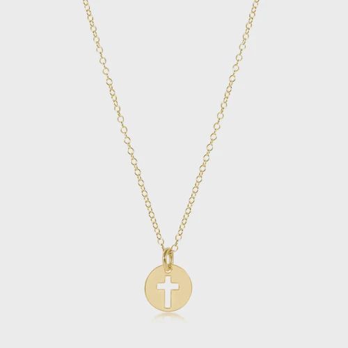 16&quot; Necklace Gold - Blessed Small Gold Disc