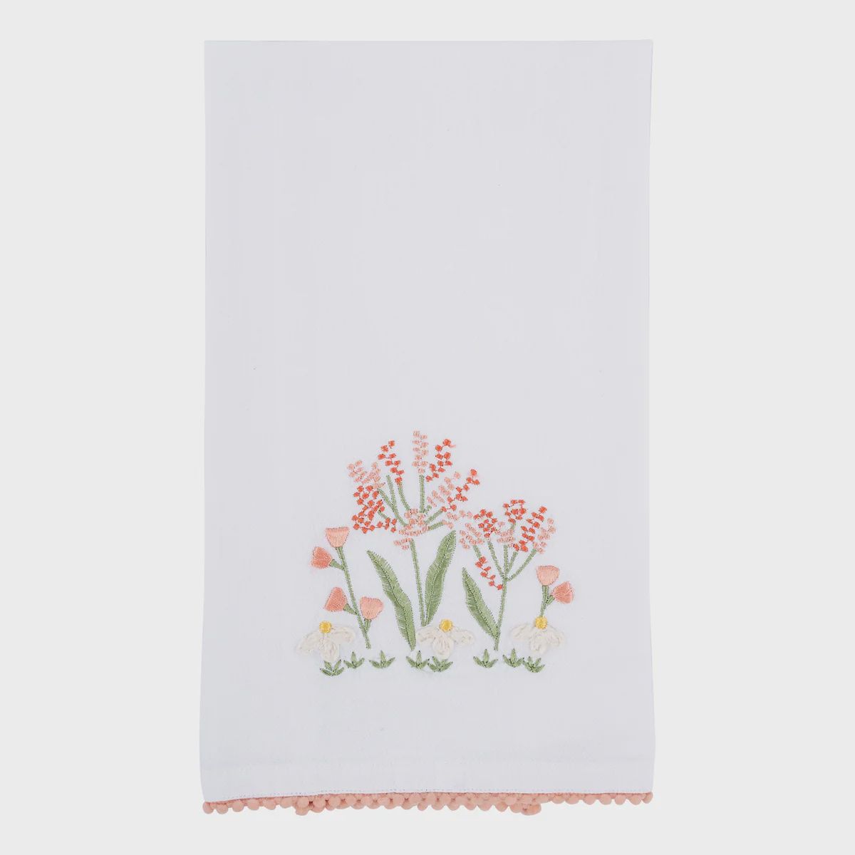 Pink Wildflowers Tea Towel