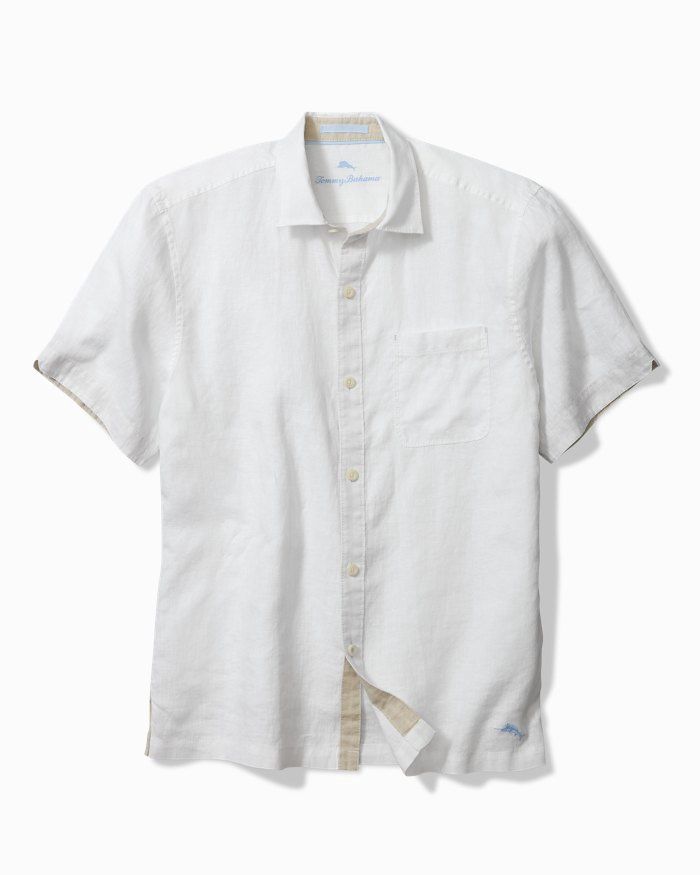 Paradise Breezer Linen Short-Sleeve Shirt, Colour: White, Size: Medium