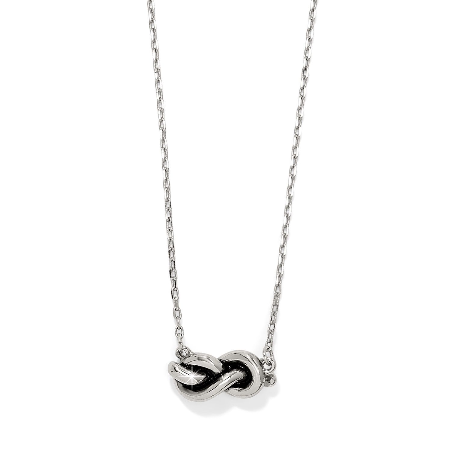 Interlok Single Knot Petite Necklace, Colour: Silver