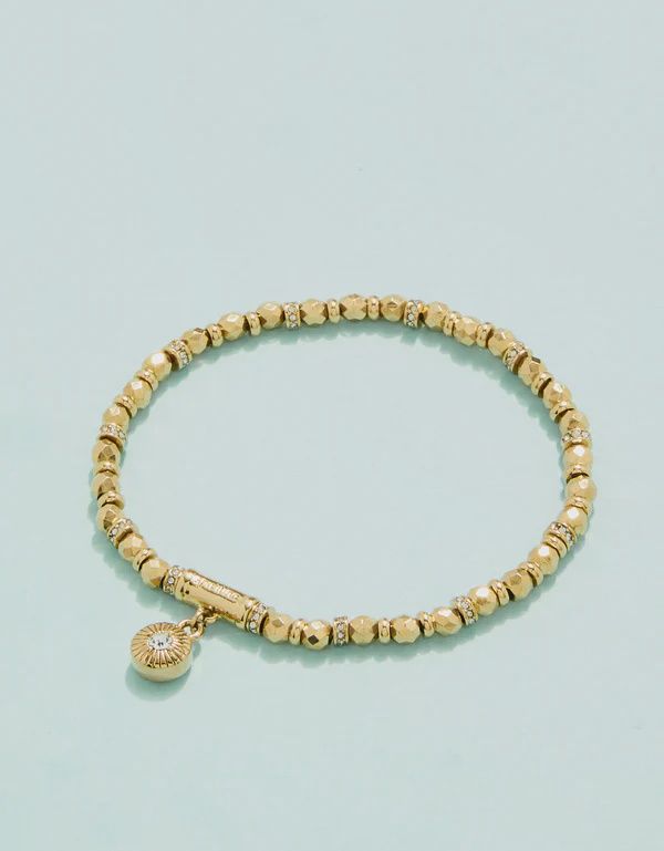SP Sparkling Port Royal Stretch Bracelet 4mm Crystal, Colour: Gold