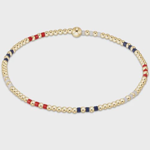 hope joy pattern 2mm bead bracelet - firecracker