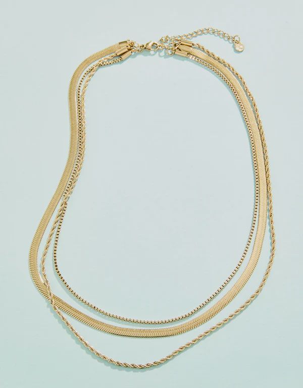 SP Folly Field Layered Necklace 18&quot;, Colour: Gold