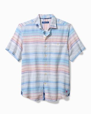 Sand Sicily Stripe Linen-Blend Shirt