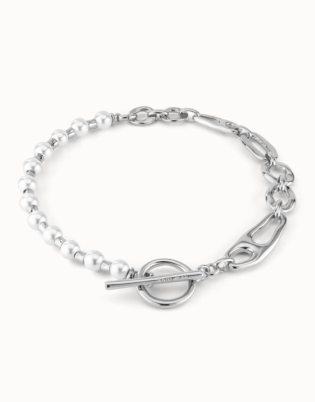 Short Link Chain Necklace with Pearls