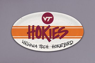 Magnolia Lane Virginia Tech Melamine Oval Plate