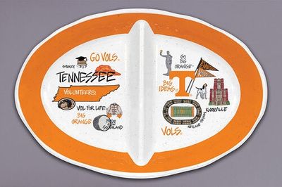 Tennessee 2-Section Divided Ceramic Serving Plate