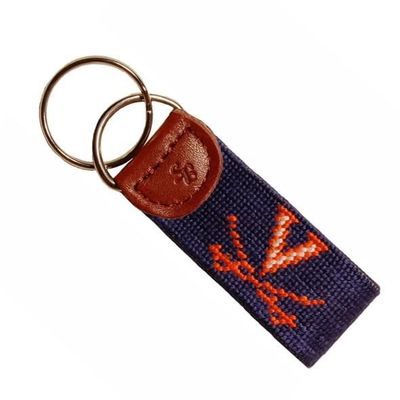 UVA Needlepoint Key Fob