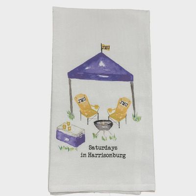 Saturdays in Harrisonburg JMU Cotton Tea Towel