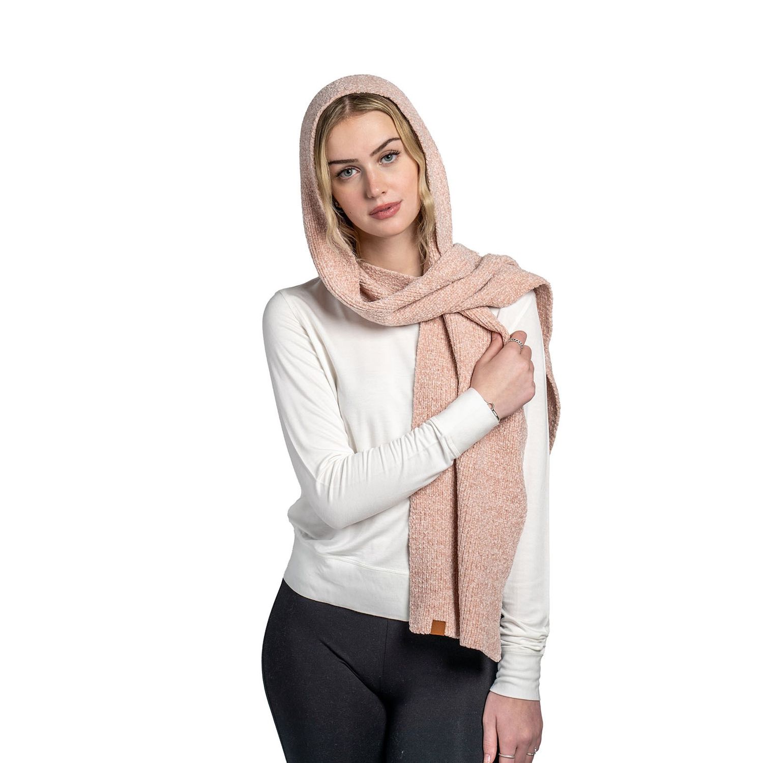 Beyond Soft Chenille Hooded Scarf - Blush