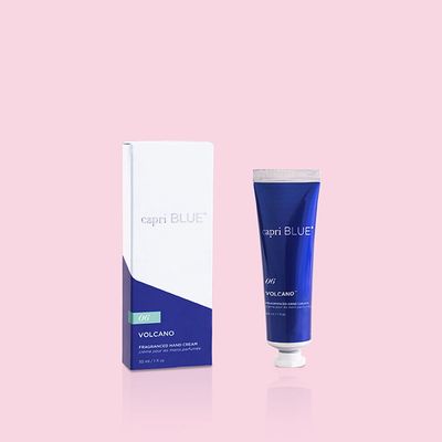 Capri Blue Volcano Mini Hand Cream in 1 oz size, displayed against a white background in studio lighting