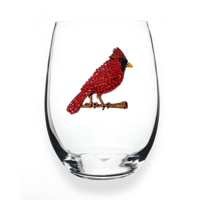 Cardinal stemless wine glass photographed against a neutral background in studio lighting