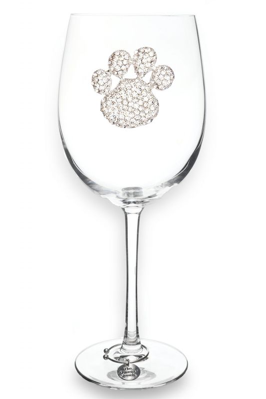 STEMMED PAW PRINT WINE GLASS