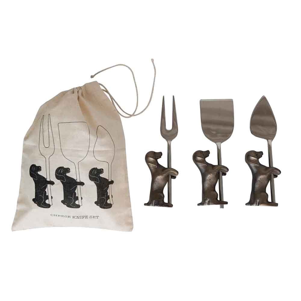Cheese Knives with Dog Stands