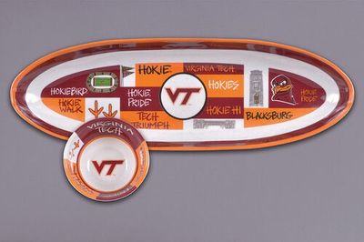 Virginia Tech Hokies Melamine Chip and Dip Serving Set