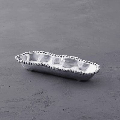 Beatriz Ball Organic Pearl cracker tray, cream ceramic with textured surface, displayed against white background in studio setting