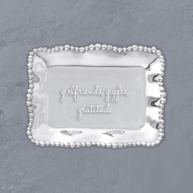 GIFTABLES Organic Pearl  Tray - girlfriends, giggles, gratitude