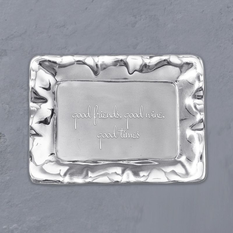 GIFTABLES Vento Tray &quot;good friends, good wine, good times&quot;