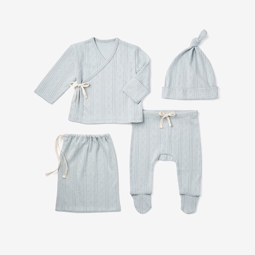 PALE BLUE POINTELLE LAYETTE GIFT SET