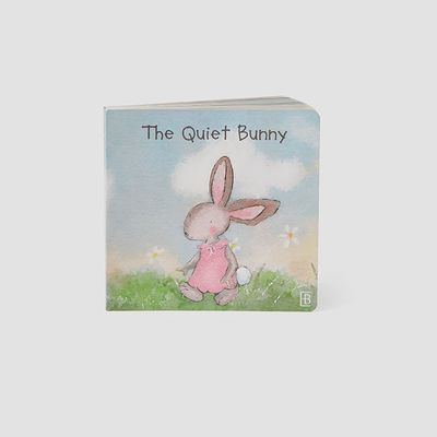 The Quiet Bunny board book by Elegant Baby displayed against a white background, showing the front cover with bunny illustration and title text.