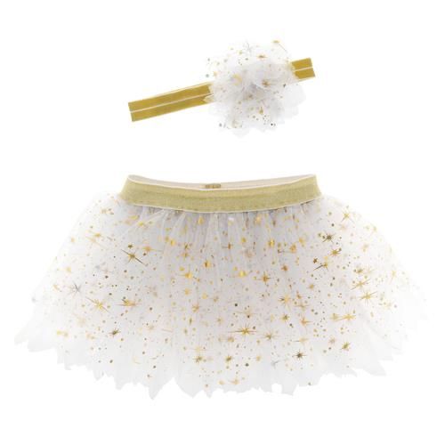 TUTU AND HEAD BAND SET  GOLDEN PEARL