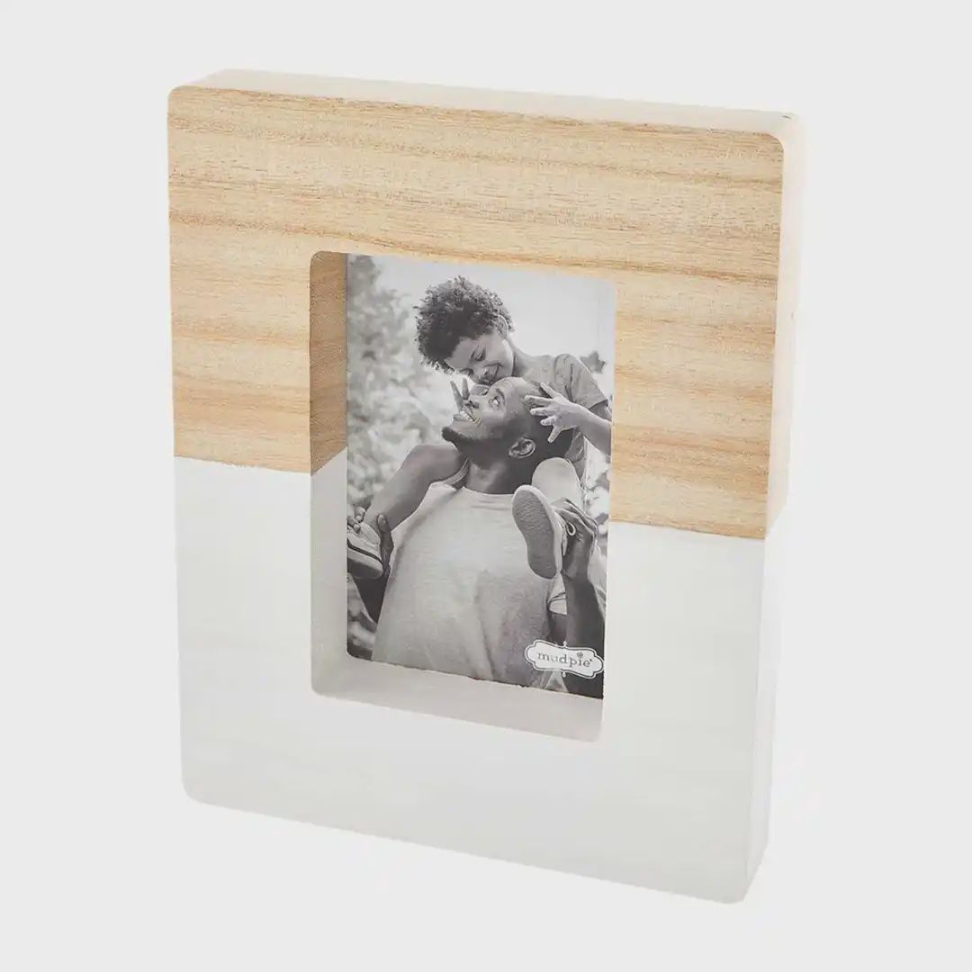 Small White two-Tone Block Frame