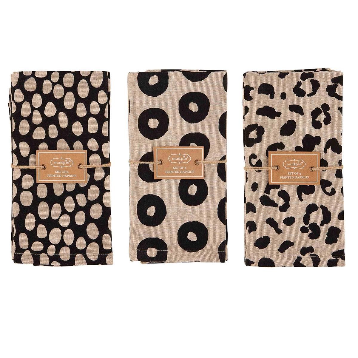 Black Circles Chambray Napkins