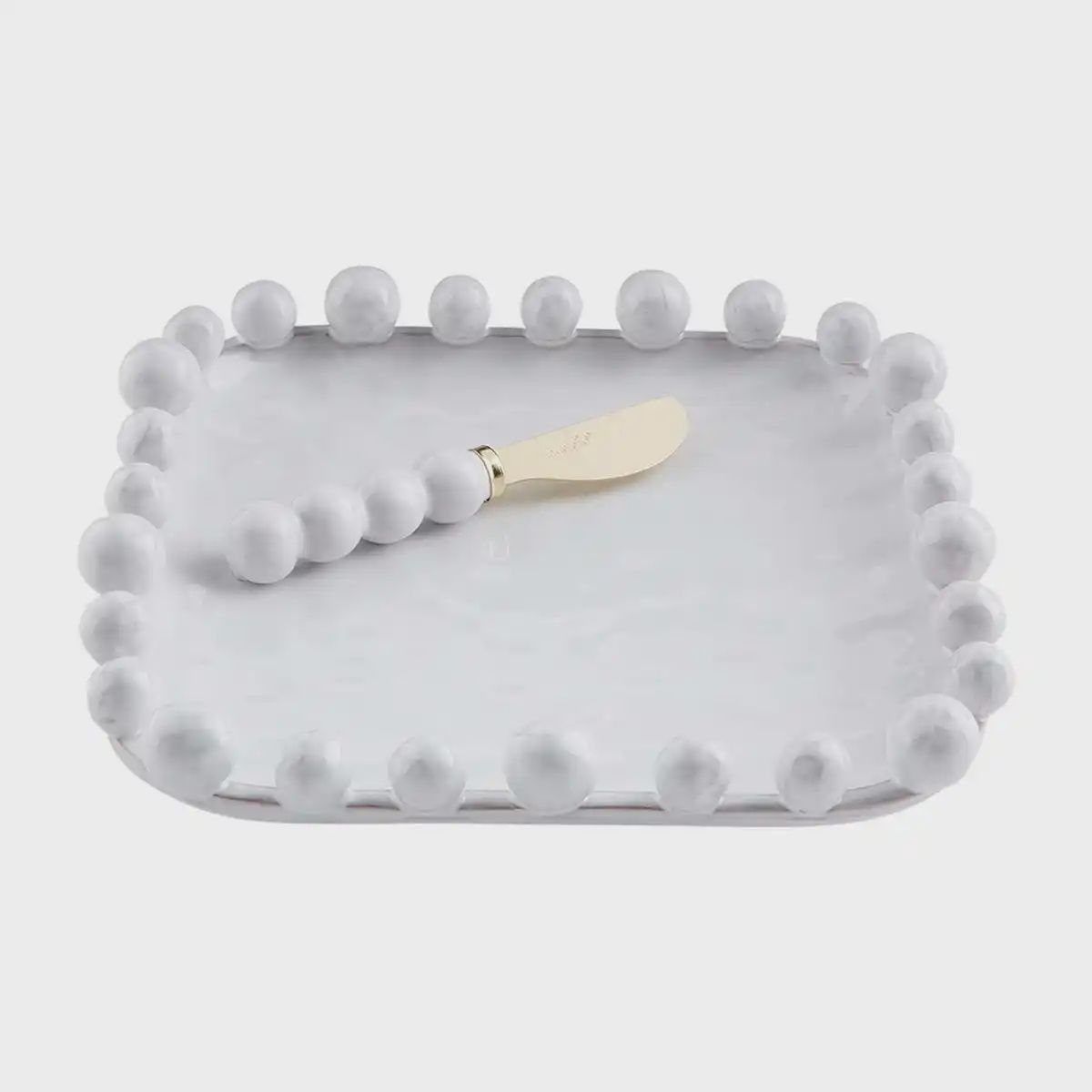 BEADED WHITE CHEESE BOARD