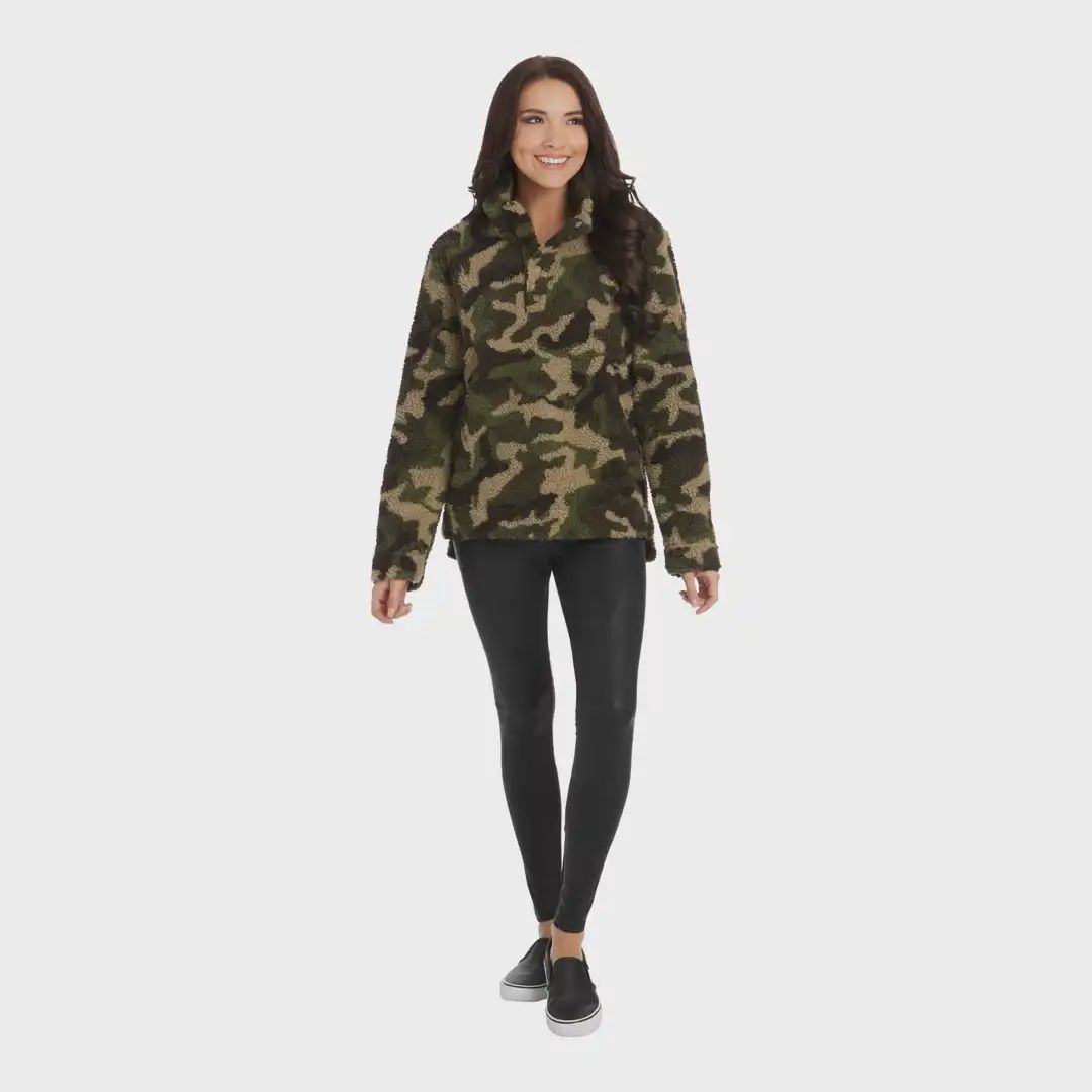 Tan Leopard Brady Sherpa Pullover-S