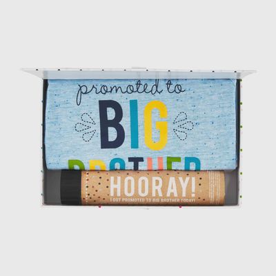 Mud Pie Promoted to Big Brother Shirt &amp; Confetti Popper Gift Set