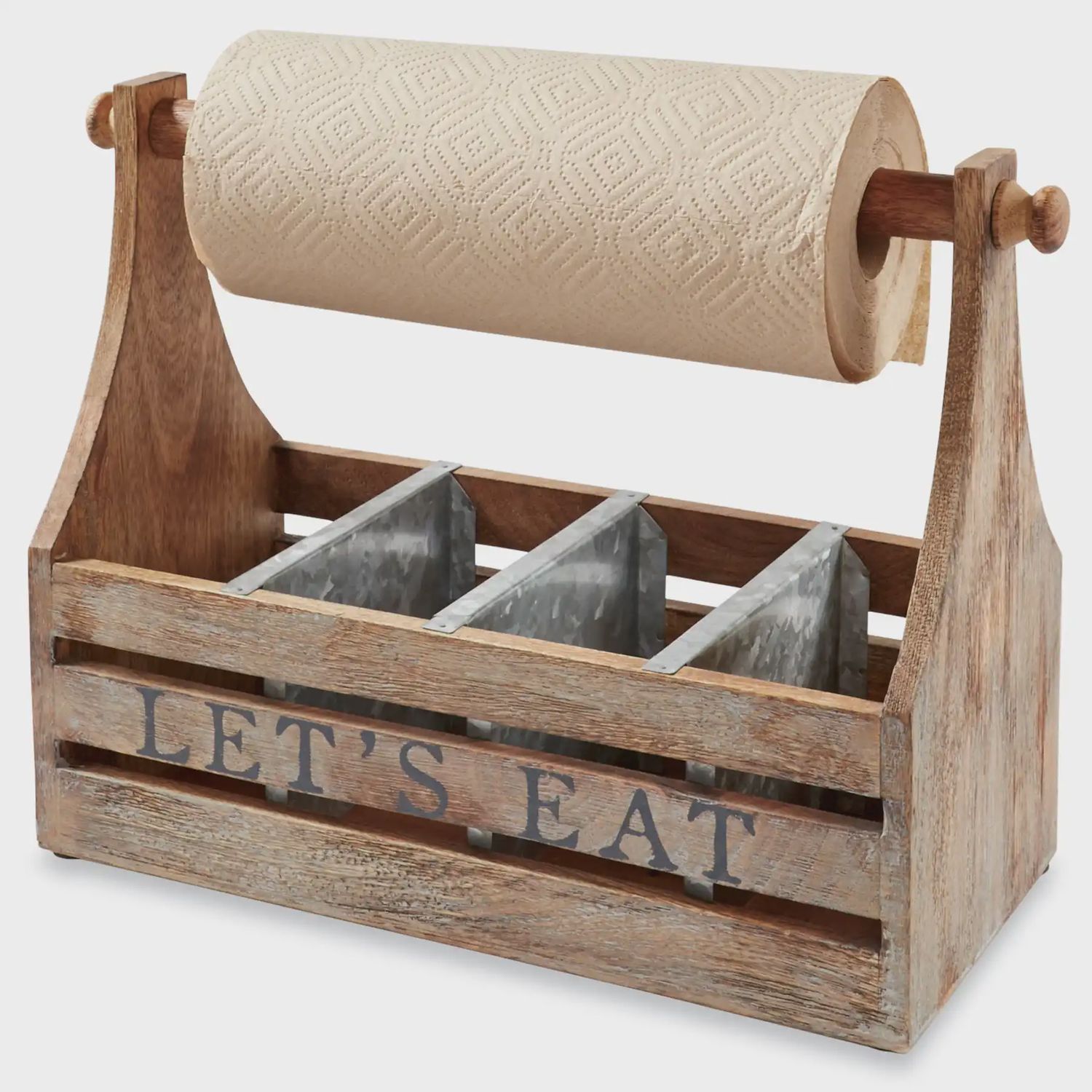 LET&#39;S EAT PAPER TOWEL TABLE CADDY
