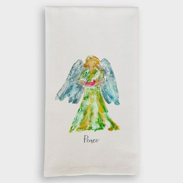 Green Angel with Cardinal Tea Towel