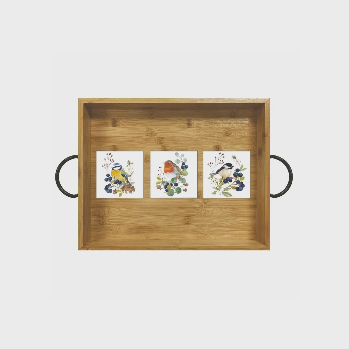 Bamboo Serving Tray - Les Oiseaux