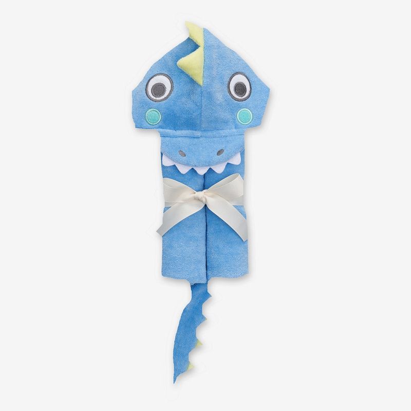 BLUE DINO HOODED BABY BATH WRAP