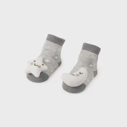 RATTLE MOON AND STAR BABY SOCKS
