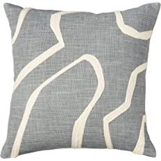 18&quot; Embroidered Cotton Pillow