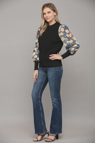 Floral Mesh Sweater