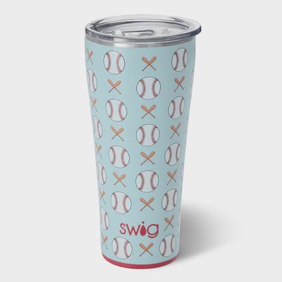 Swig Life Home Run 32oz triple-insulated stainless steel tumbler displayed on a neutral background