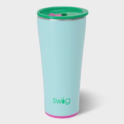 Swig Life Prep Rally 32oz triple-insulated stainless steel tumbler displayed against a neutral background in studio lighting