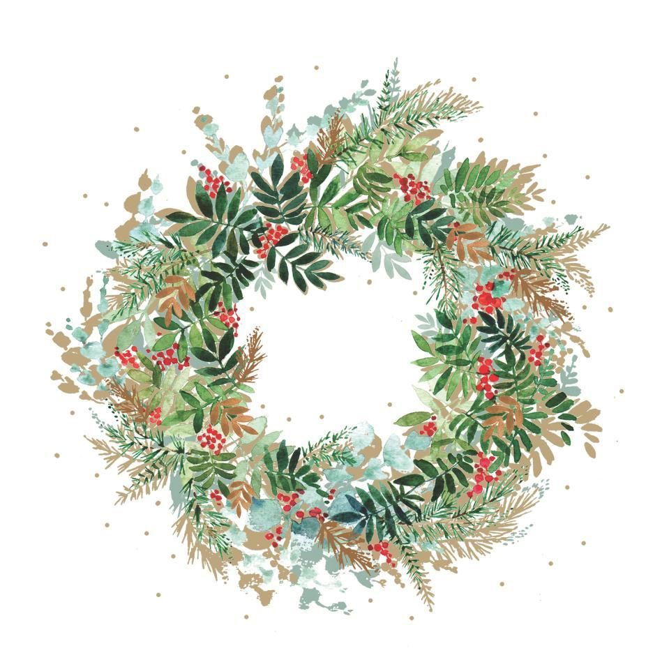 Christmas Hill Wreath Beverage Napkins