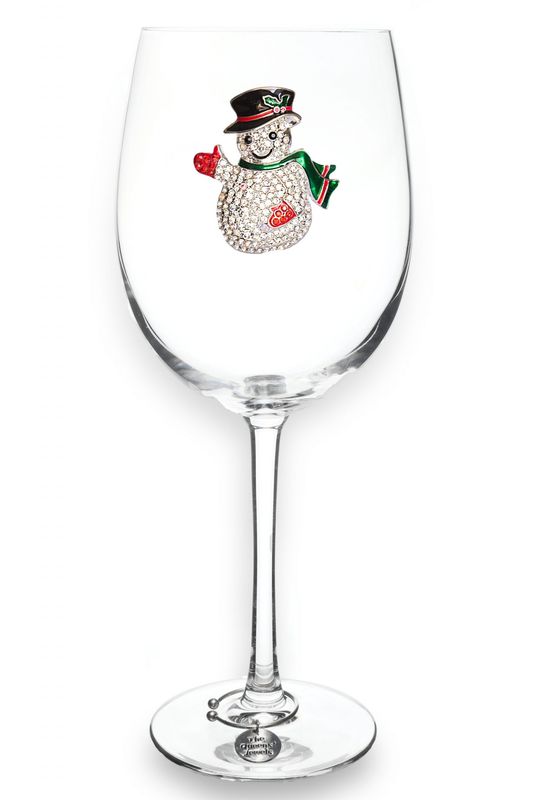 STEMMED SNOWMAN WINE GLASS