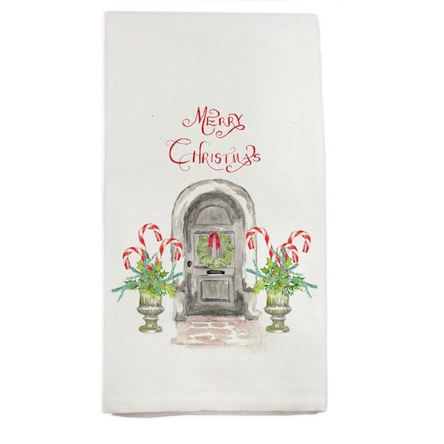 Gray Door With Candy Canes Merry Christmas